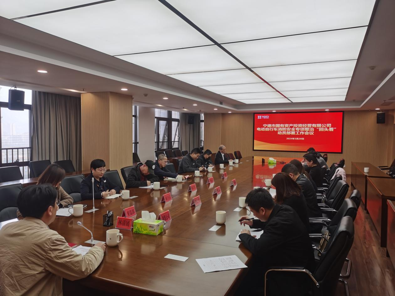 市國投公司召開2024年市國投系統(tǒng)電動自行車消防安全專項整治“回頭看”動員部署工作會議